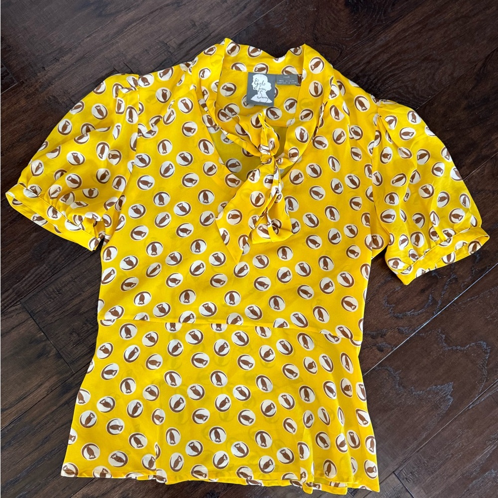 Anthropologie yellow blouse
